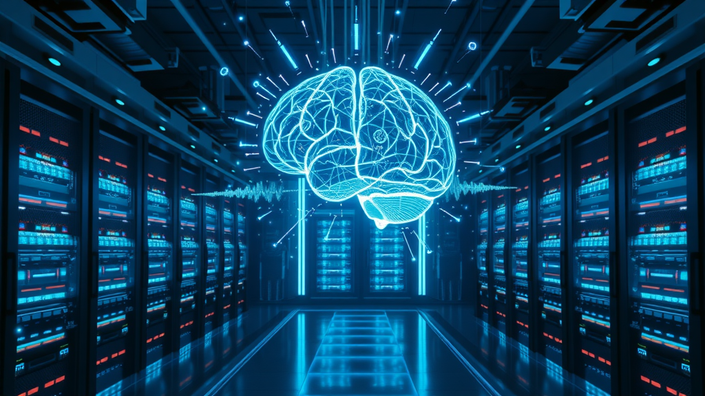 Advanced AI processing voice and audio data in high-tech data center for next-generation recognition technology