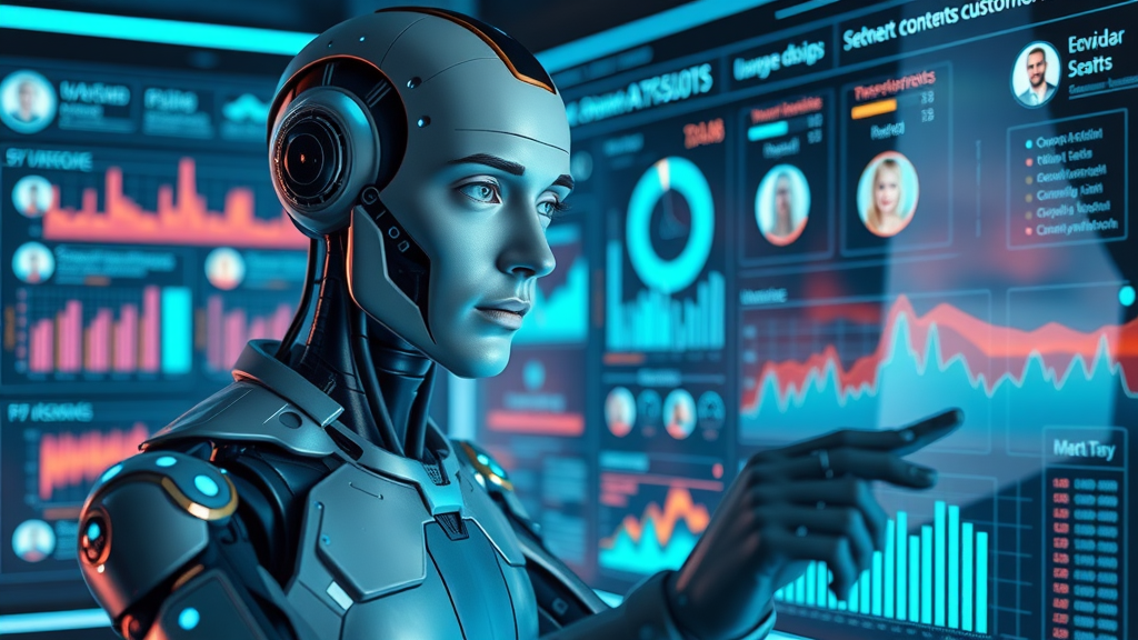 AI analyzing customer data in machine learning content marketing with advanced dashboards and recommendation systems