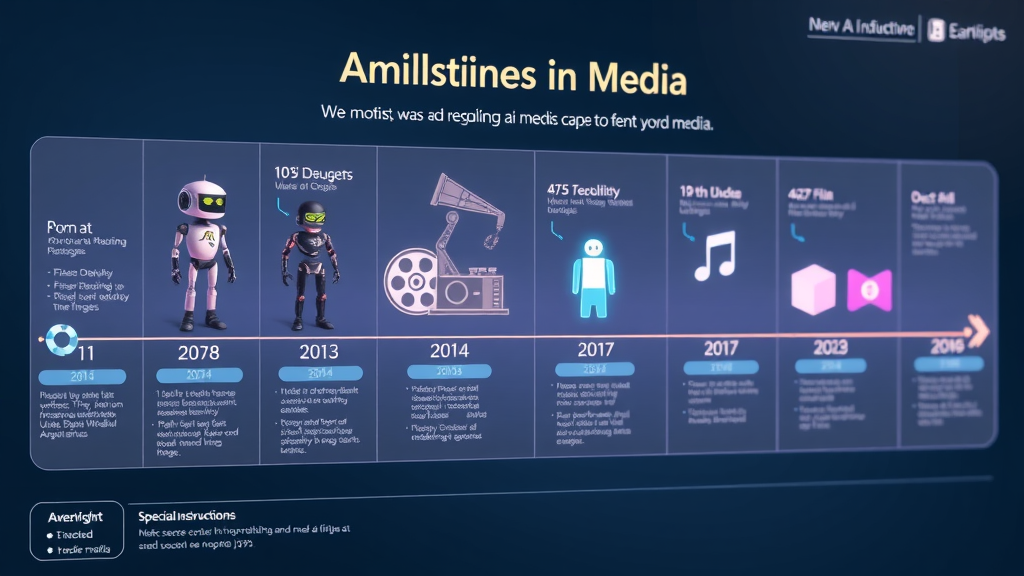 Timeline visualization of AI breakthroughs and their impact on media and entertainment industry