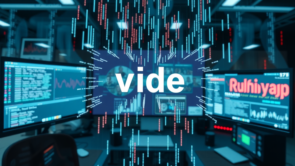 infographic AI algorithm processing text prompts into video, AI video generation workflow, text to video, digital workspace