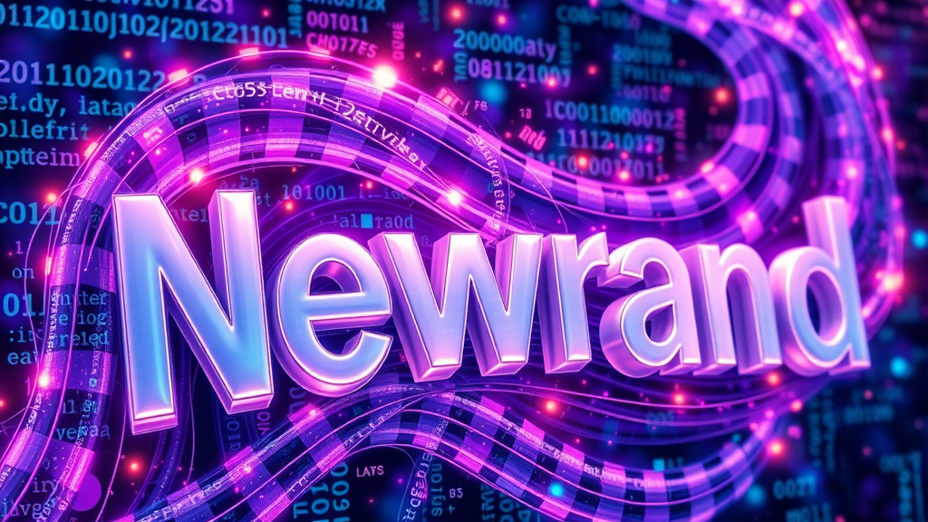 Swirling 3D text morphing into digital fragments, illustrating artificial intelligence and natural language processing in content generation.