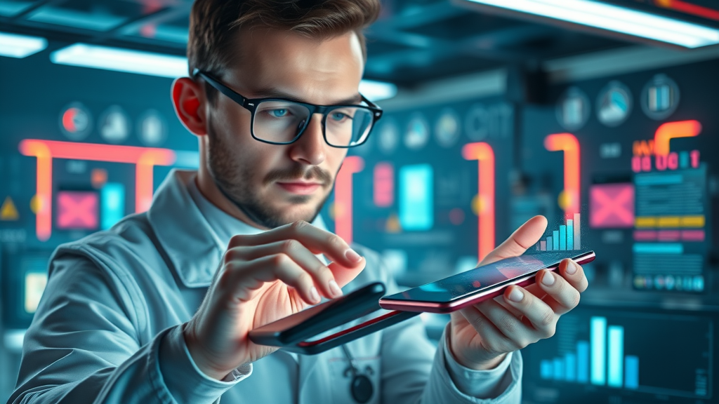 IT specialist optimizing mobile website for dental practice