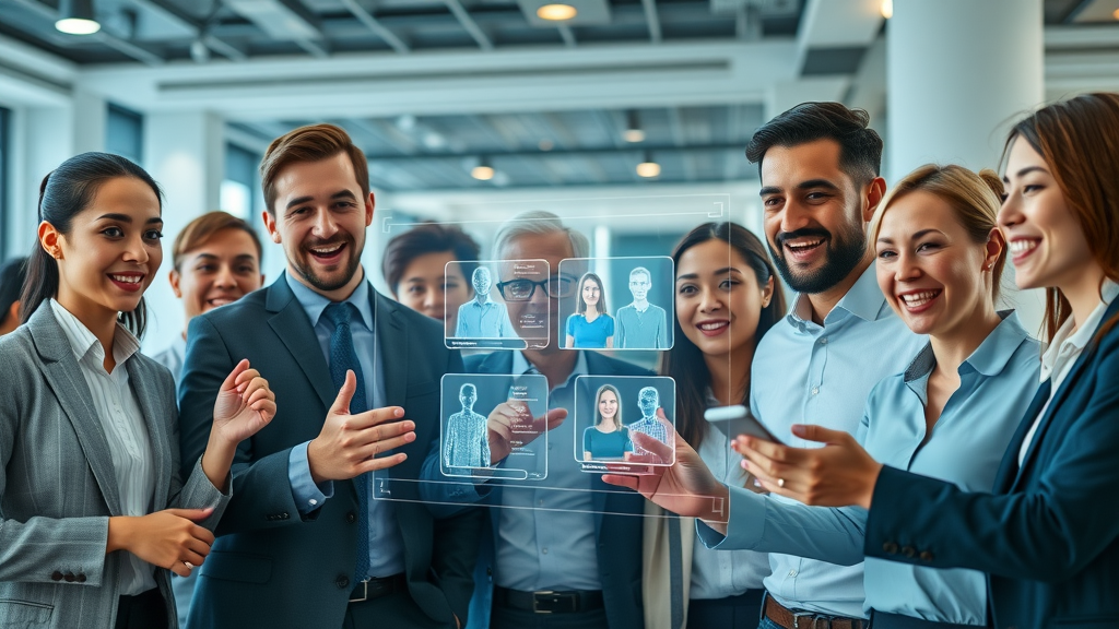 dynamic digital transformation concept in customer service automation, professionals interacting with virtual workflows