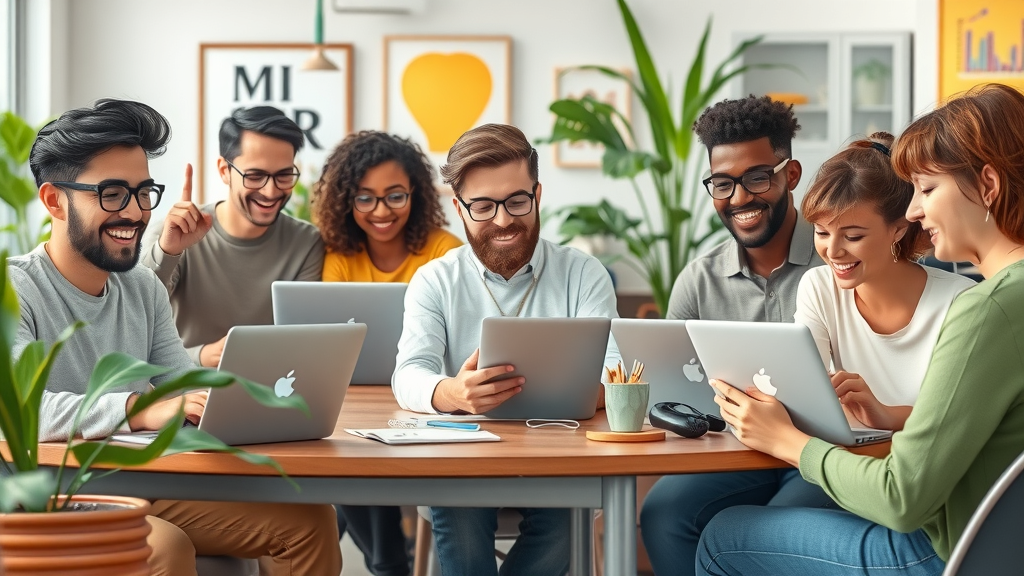 creative professionals collaborating with different ai writing tool interfaces, diverse ai writing assistant workflows, content creation collaboration space