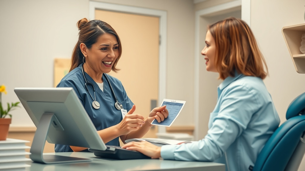 dental staff assisting patient with billing questions, overcoming barriers to patient retention in dentistry