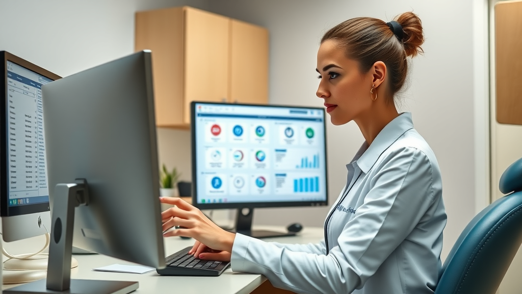 Dental Patient Reactivation receptionist managing patient list in a dental practice management system