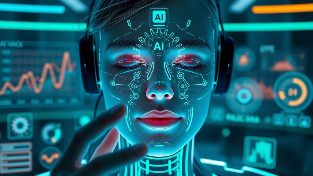 futuristic ai voice assistant device with holographic display and generative ai features