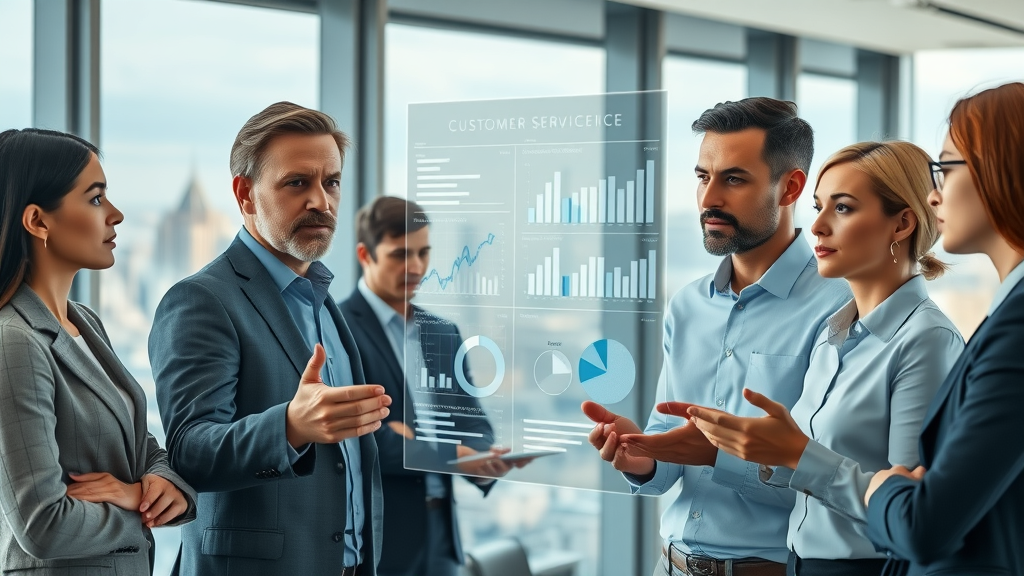 business team evaluating customer support data for automation needs