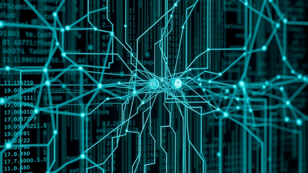 Intricate algorithm and neural network visual for content creation algorithms