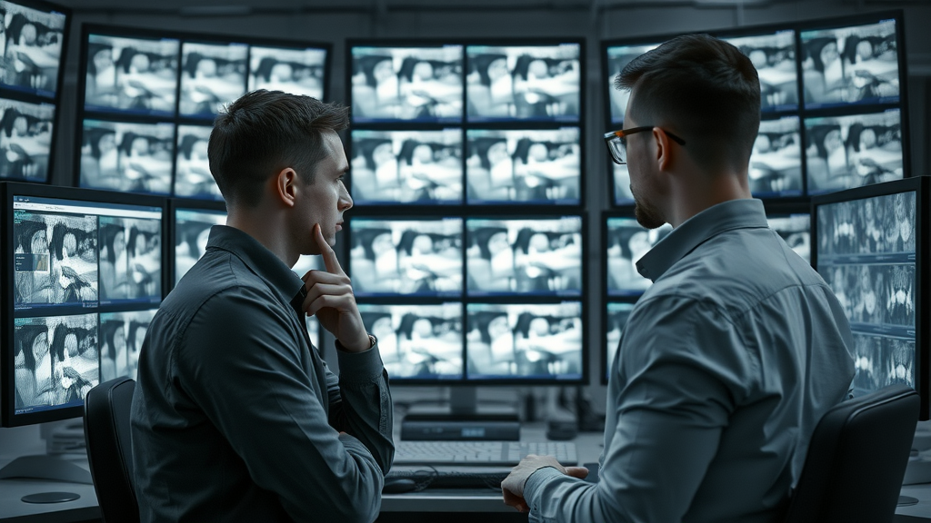 researchers working on computer vision algorithms for video analysis, reviewing performance of vision models and learning models