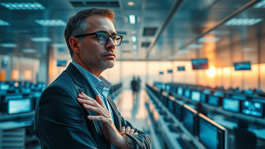 Tech leader overseeing a next-generation digital call center with integrated AI and NLP