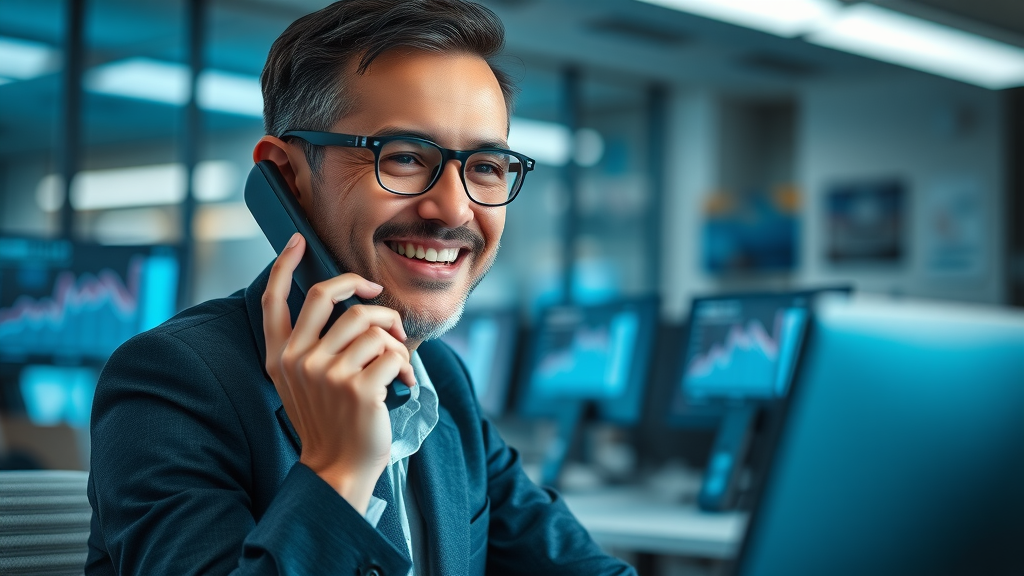 Customer interacting with virtual assistant showing real-time AI-driven analytics and automated service resolution, representing modern voice bot integration in action.