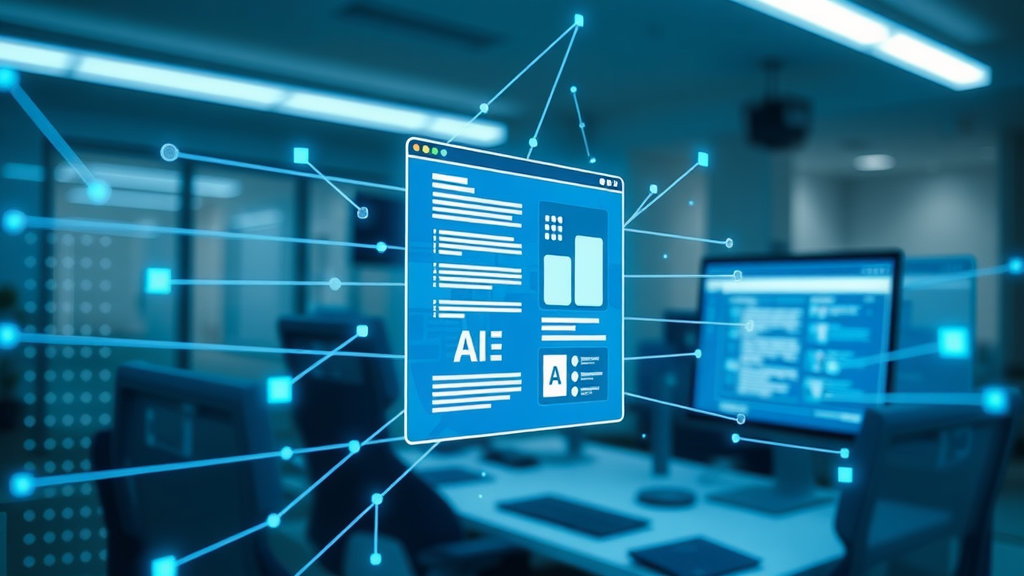 AI algorithms optimizing digital content, AI content optimization for search results, abstract tech background
